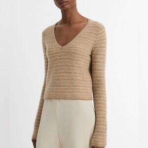 Fair Isle Cashmere V-Neck Sweater Medium